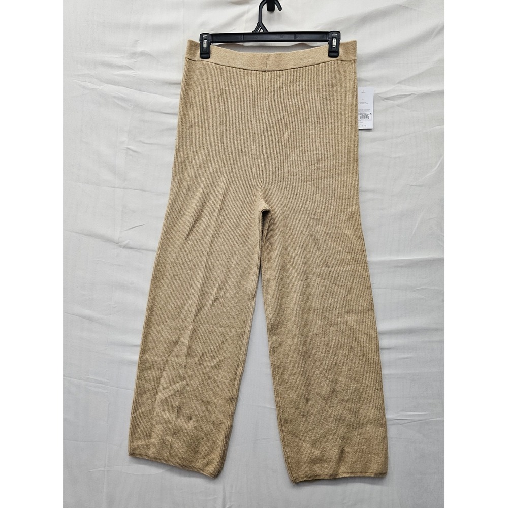 Isabel by Ingrid & Isabel Womens Ribbed Wide Leg Maternity Pants Tan Size Small